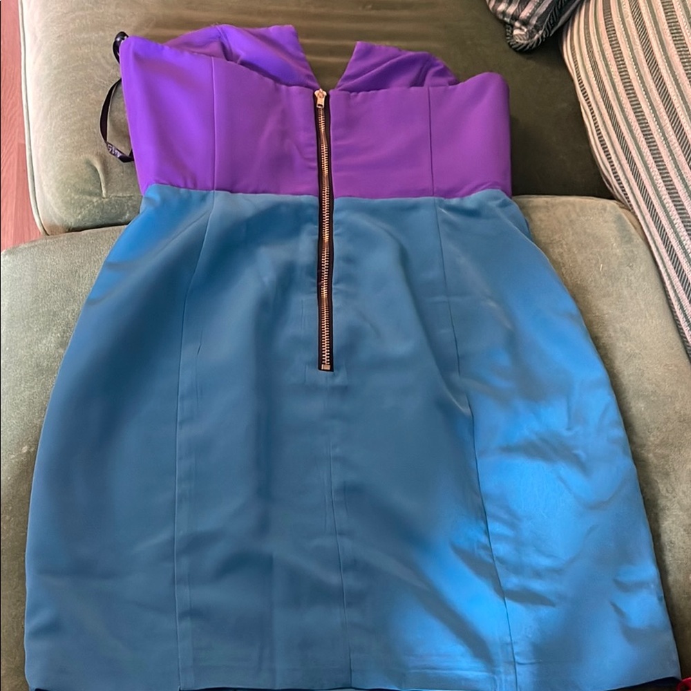 Elegant Purple and Blue Dress